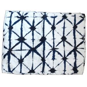 Pine Cone Hill single indigo blue white batik quilted standard pillow sham